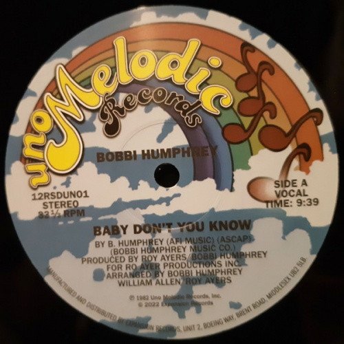 BOBBI HUMPHREY - BABY DONT YOU KNOW Vinyl Record