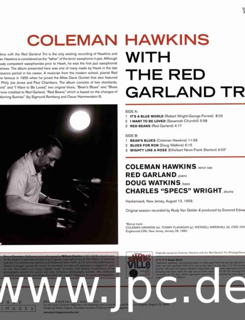 COLEMAN HAWKINS - Coleman Hawkins With The Red Garland Trio (Deluxe Edition) Vinyl Record