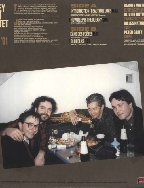 BARNEY WILEN QUARTET - Live In Tokyo 91 Vinyl Record