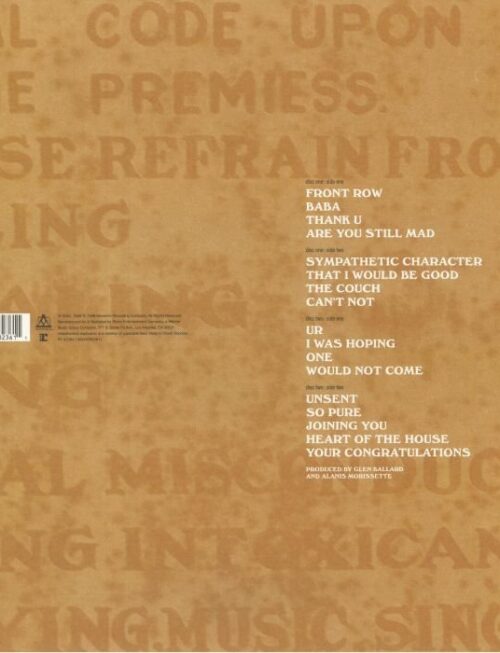 ALANIS MORISSETTE - Supposed Former Infatuation Junkie (Thank U Edition) (25th Anniversary Edition) Vinyl Record