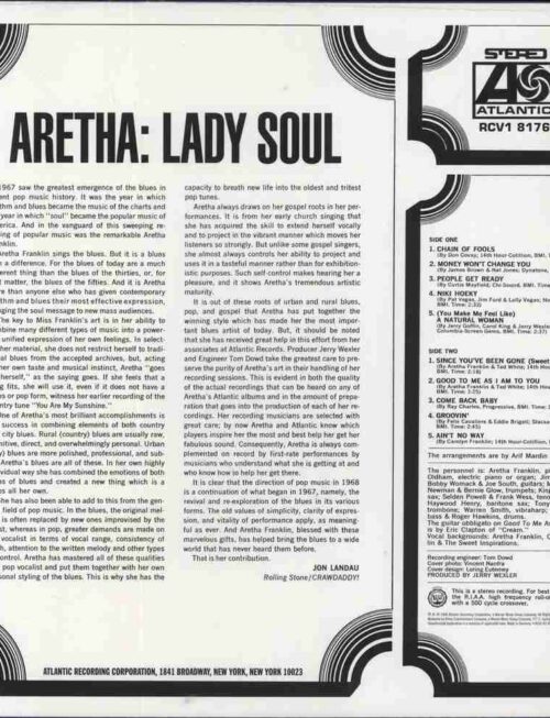 Aretha Franklin - Lady Soul Vinyl Record