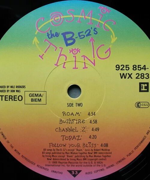 B-52's - Cosmic Thing 1LP Vinyl Record
