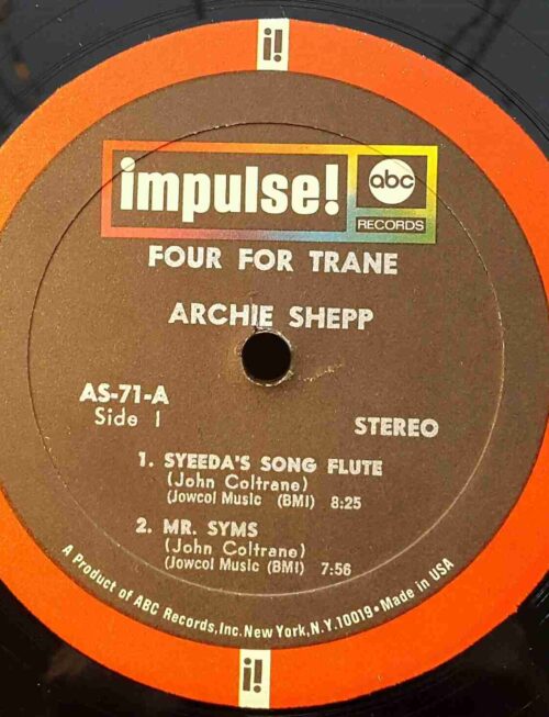 ARCHIE SHEPP - Four For Trane Vinyl Record