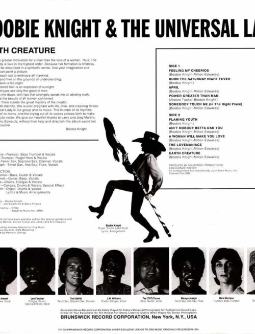 BOOBIE KNIGHT & THE UNIVERSAL - EARTH CREATURE Vinyl Record