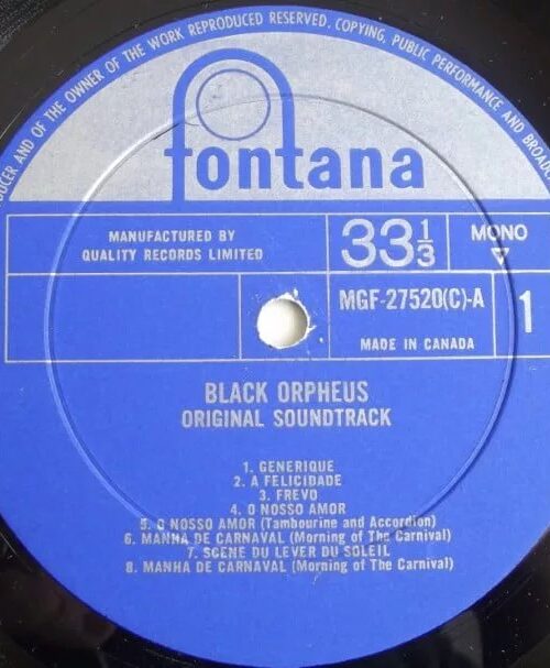 ANTONIO CARLOS JOBIM - Black Orpheus Vinyl Record