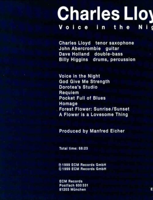 CHARLES LLOYD - VOICE IN THE NIGHT Vinyl Record