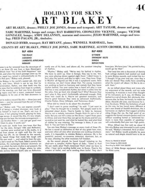 ART BLAKEY - Holiday For Skins Vol. 1 Vinyl Record