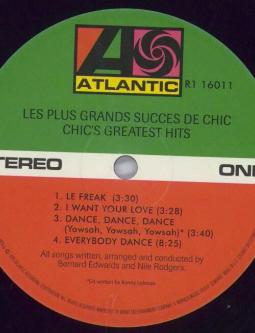 CHIC - Les Plus Grands Succes De Chic - ChicS Greatest Hits Vinyl Record
