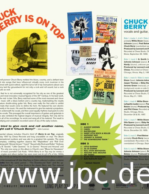 CHUCK BERRY - Berry Is On Top (+2 Bonus Tracks) (Solid Green Vinyl) Vinyl Record