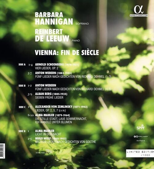 BARBARA HANNIGAN - VIENNA - FIN DE SIECLE Vinyl Record