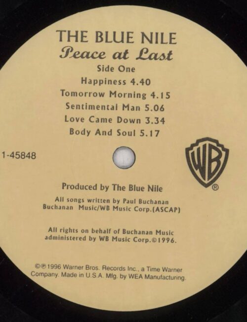 BLUE NILE - Peace At Last Vinyl Record