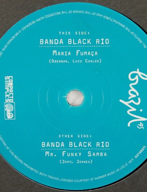 BANDA BLACK RIO - MARIA FUMACA/MR FUNKY SAMBA Vinyl Record