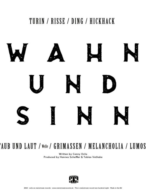 CONNY OCHS - Wahn Und Sinn Vinyl Record