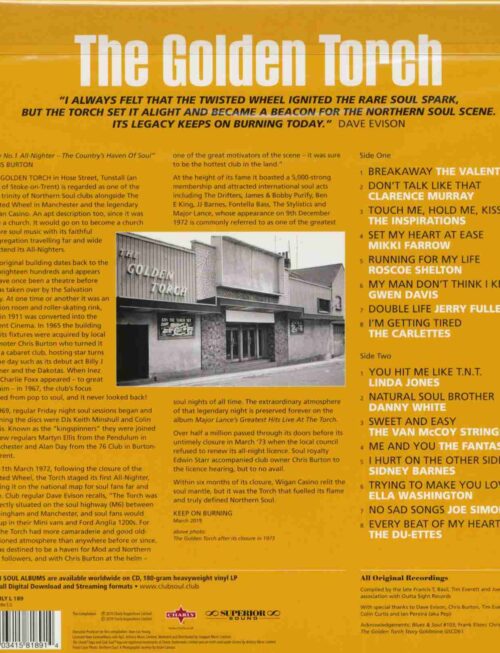 CLUB SOUL - The Golden Torch Vinyl Record
