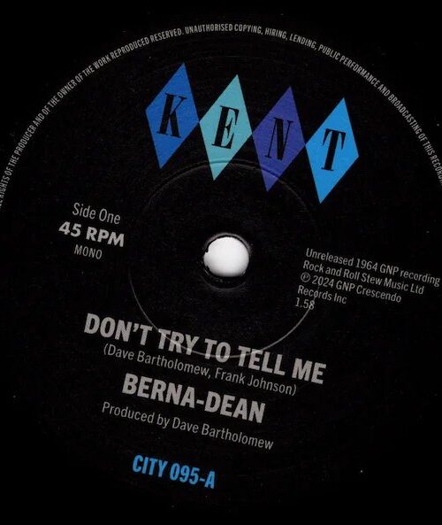 Berna-Dean - Don't Try To Tell Me / Laughing On The Outside Vinyl Record