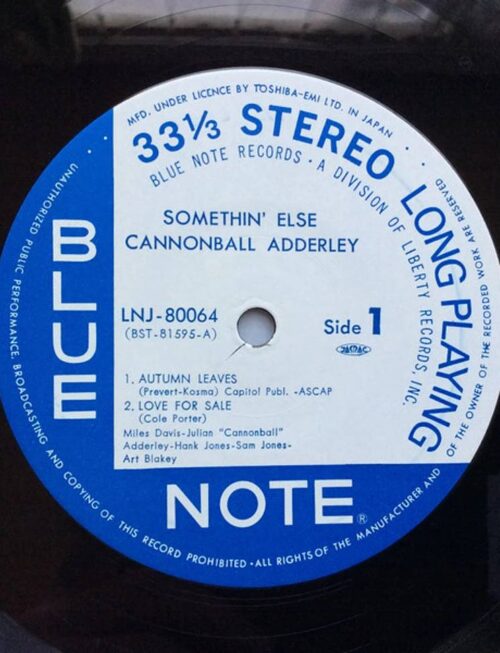 CANNONBALL ADDERLEY - Somethin Else (Blue Vinyl) Vinyl Record