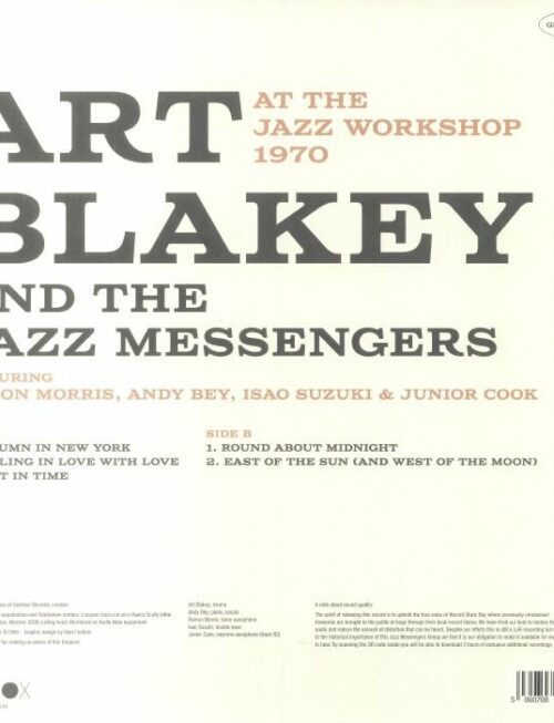 ART BLAKEY & THE JAZZ MESSENGE - AT THE JAZZ WORKSHOP 1970 Vinyl Record