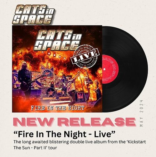 CATS IN SPACE - FIRE IN THE NIGHT: LIVE (WHITE VINYL) Vinyl Record