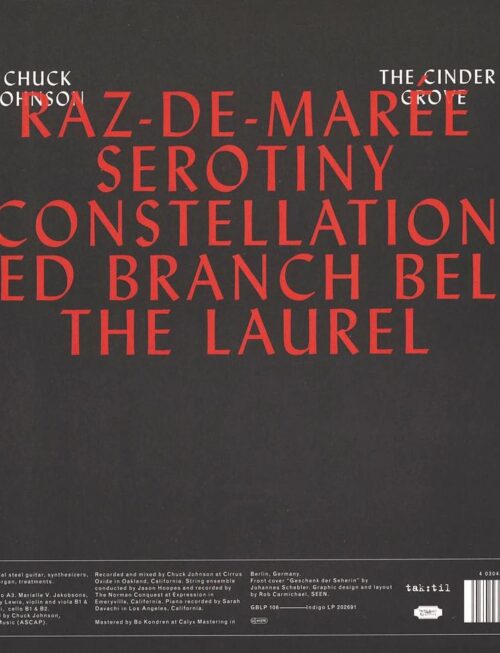 CHUCK JOHNSON - The Cinder Grove Vinyl Record