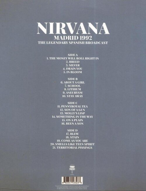 NIRVANA - Madrid 1992 Vinyl Record