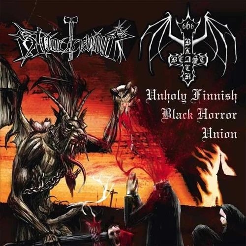 BLACK BEAST / BLOODHAMMER - Unholy Finnish Black Horror Union Vinyl Record