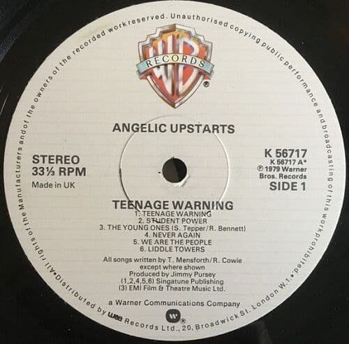 ANGELIC UPSTARTS - TEENAGE WARNING - GATEFOLD ORN Vinyl Record
