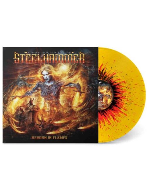 CHRIS BOHLTENDAHLS STEELHAMMER - Reborn In Flames (Yellow/Orange/Black Vinyl) Vinyl Record