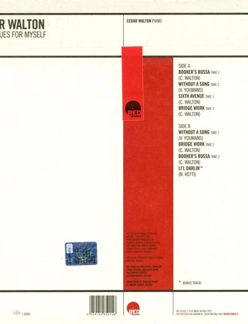 CEDAR WALTON - MORE BLUES FOR MYSELF Vinyl Record