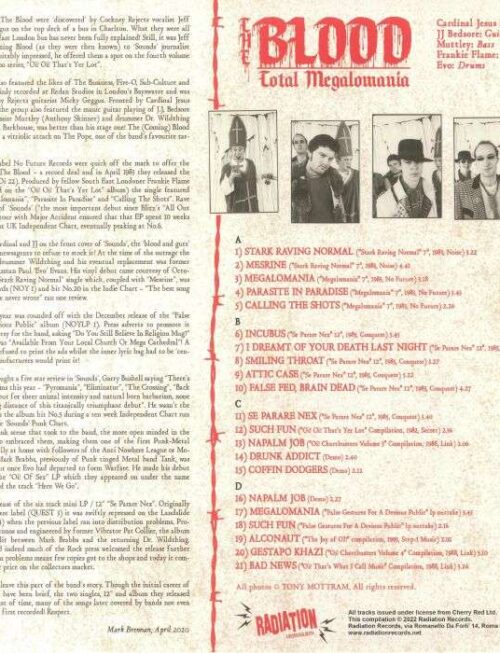 BLOOD - Total Megalomania (Blue/White Vinyl) Vinyl Record