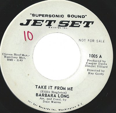 BARBARA LONG / THE CAUTIONS - TAKE IT FROM ME / POOR LOSER Vinyl Record