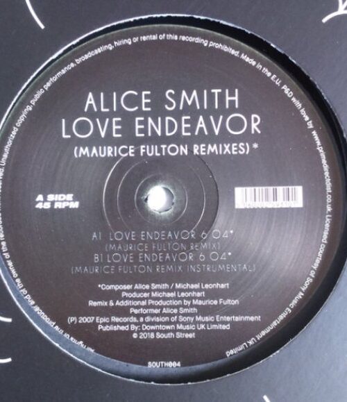 ALICE SMITH - LOVE ENDEAVOUR MAURICE FULTON REMIXES Vinyl Record