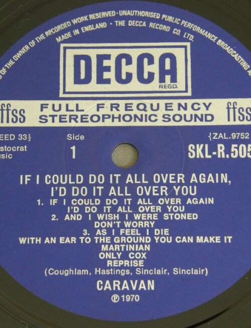 CARAVAN - If I Could Do It All Over Again / Id Do It All Over You Vinyl Record