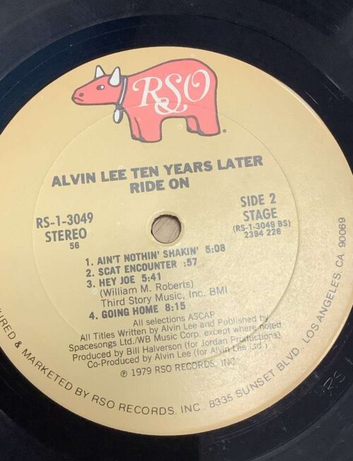 ALVIN LEE & TEN YEARS LATER - RIDE ON Vinyl Record