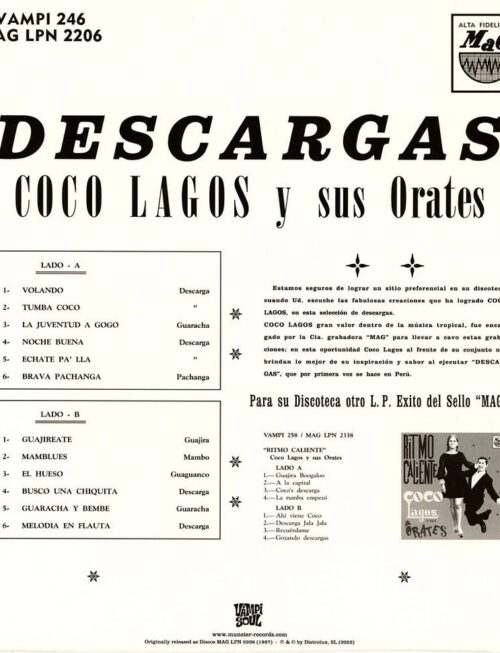COCO LAGOS Y SUS ORATES - DESCARGAS Vinyl Record
