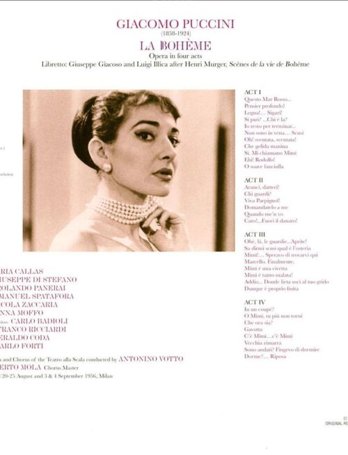 Maria Callas - Puccini - La Boheme (2LP) Vinyl Record