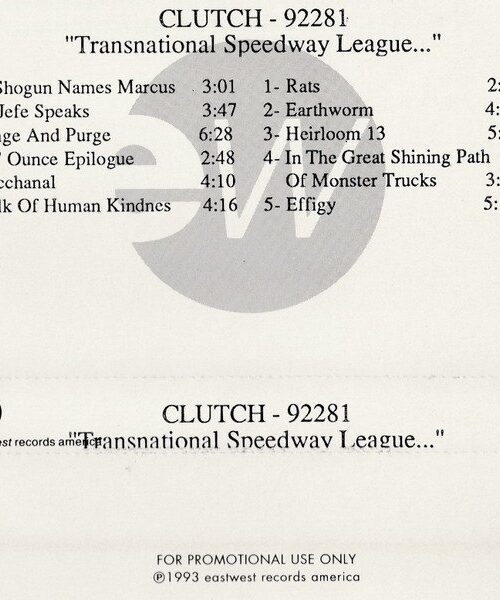CLUTCH - TRANSNATIONAL SPEEDWAY LEAGUE Vinyl Record